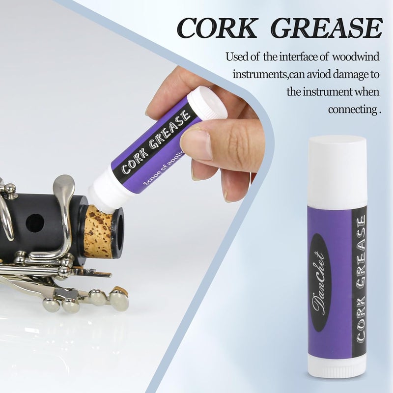 Danchet Clarinet Cork Replacement Kit, Includes Clarinet Cork, Glue, Cork Grease, Knife, Taping and Sandpaper - Image 4